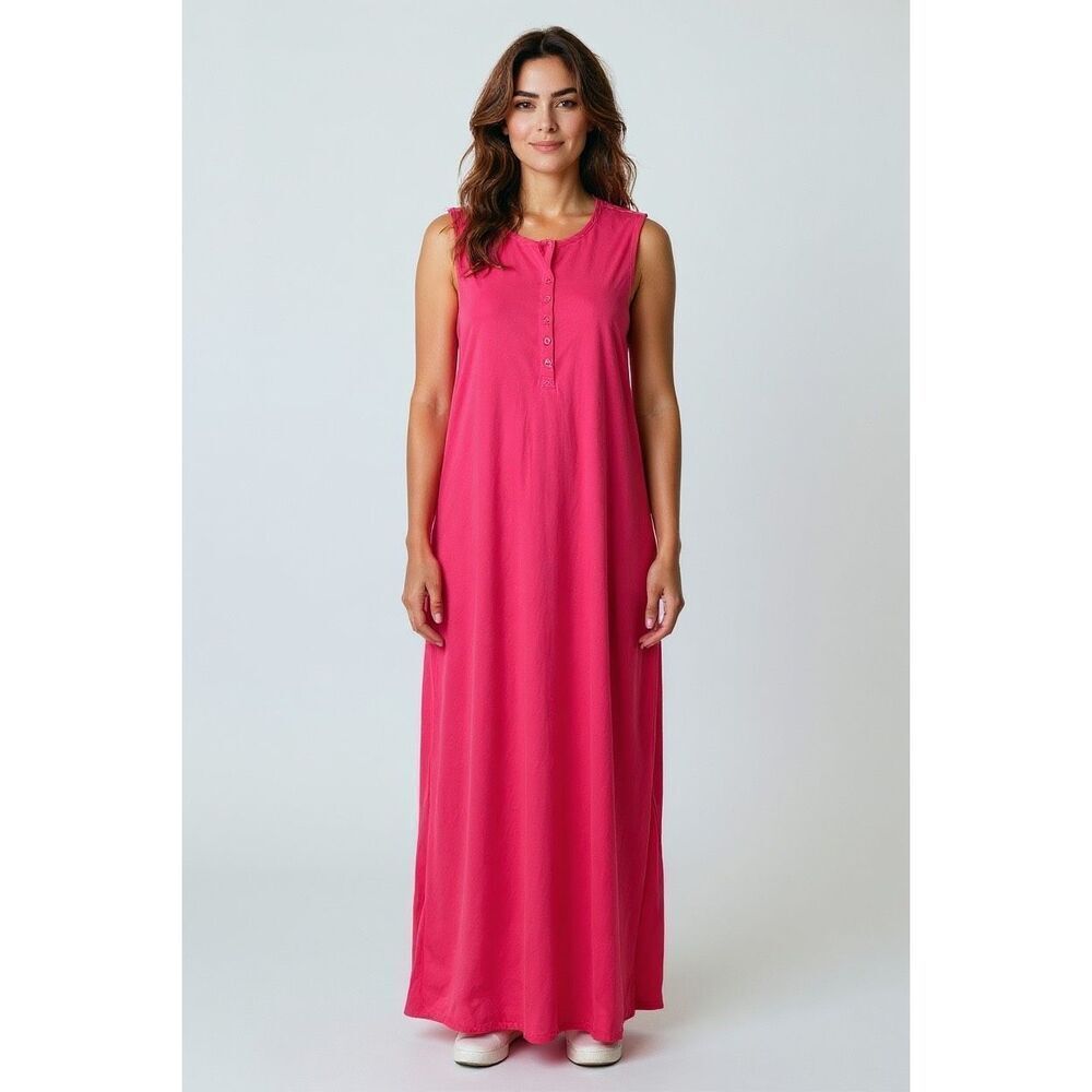 Lilla P Cotton Midi Dress in Pink NWT Size Small